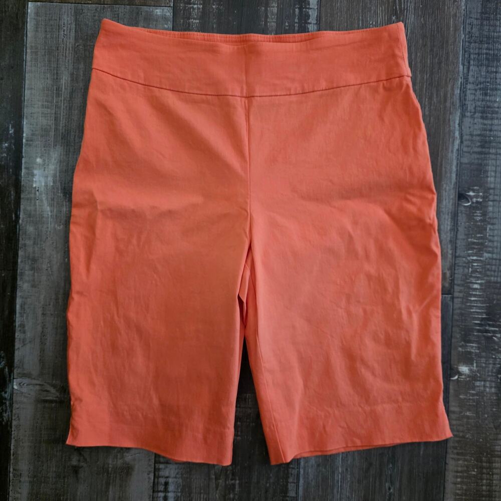 Ruby Rd. Coral Pull-on Stretch Bermuda Shorts Size 12
